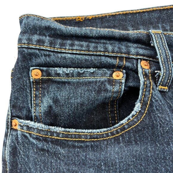 Levi Women's 501 Dark Wash High-Rise Straight Leg Denim Jeans Size 32 x 32 - Picture 8 of 16